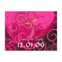 Save the Date Rasberry Cala Lily Postcard