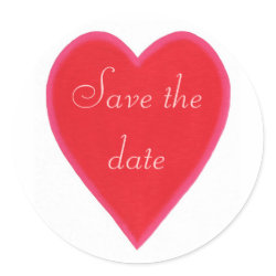 Save the date, red heart stickers sticker