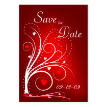 Save the Date - Red Hearts Profile Card business cards