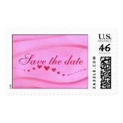 Save the date, red hearts wedding stamps stamp