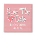 save the date red magnet
