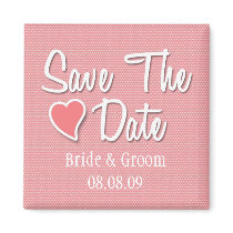 save the date red magnet