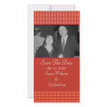 Save the Date red pattern photo cards