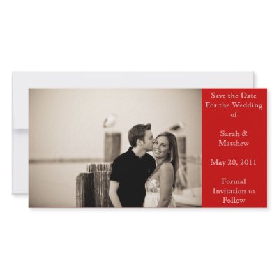 Save the date - red picture card