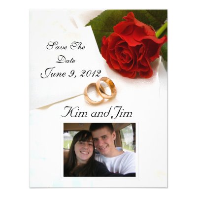 Save the Date red rose invitation