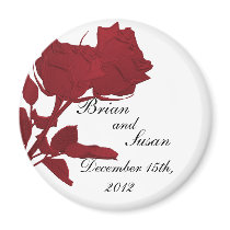 Save the Date Red Rose Magnet Template