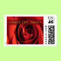 Save The Date-Red Rose Medium Postage postage