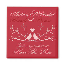 SAVE THE DATE RED WEDDING Magnet Customize