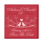 SAVE THE DATE RED WEDDING Magnet Customize