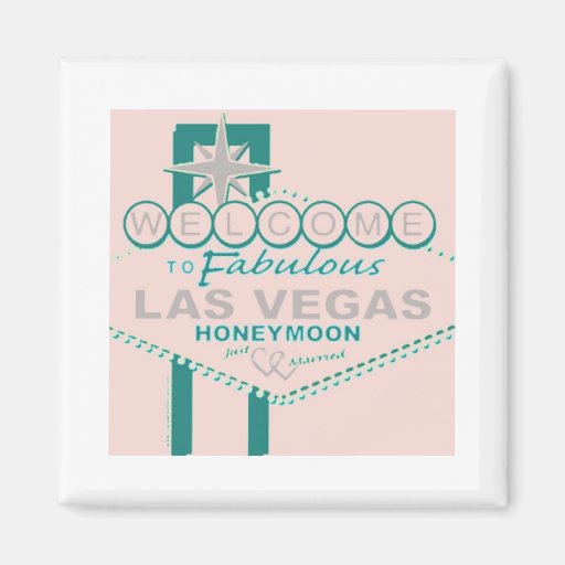 Save the Date Retro Vegas Honeymoon Refrigerator Magnet