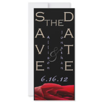 Save The Date Rose Card Personalized Rack Card
