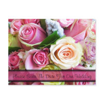Save The Date Rose Post Card Template postcards