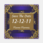 Save the Date Royal Blue Gold Magnet