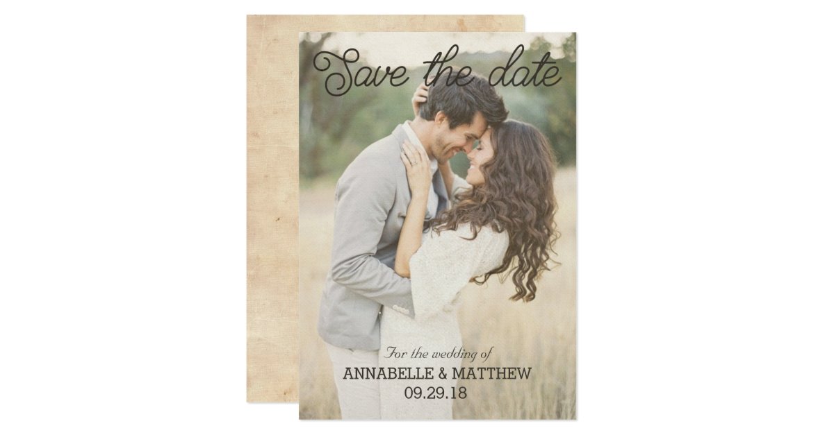 Save the date rustic invitation vintage | Zazzle