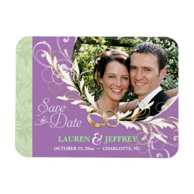 Save the Date - Sage & Lavender Photo Magnets