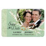 Save the Date - Sage & Mint Damask Photo Magnets
