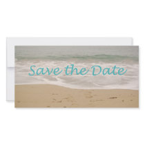 Save the Date Sand Beach Image Photo Card Template