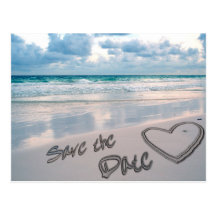 Save the Date Sand Heart Post Cards