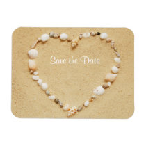 Save the Date Seashell Heart Flexible Magnet