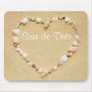 Save the Date Seashell Heart Mousepad
