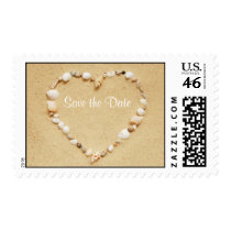 Save the Date Seashell Heart Postage
