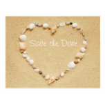 Save the Date Seashell Heart Postcard postcards