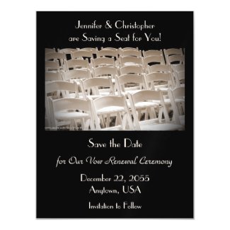 Save the Date Sepia Vow Renewal Chairs Magnet