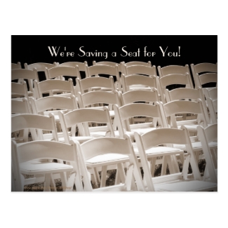 Save the Date Sepia Vow Renewal Chairs Postcard