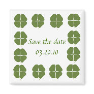 Save the date, Shamrocks border magnets magnet