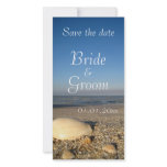 SAVE THE DATE - Shells on Beach Customized Photo Card