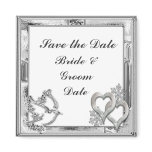 Save the Date Silver Winter Wedding Magnets Save the Date Silver Winter Wedding Magnets
