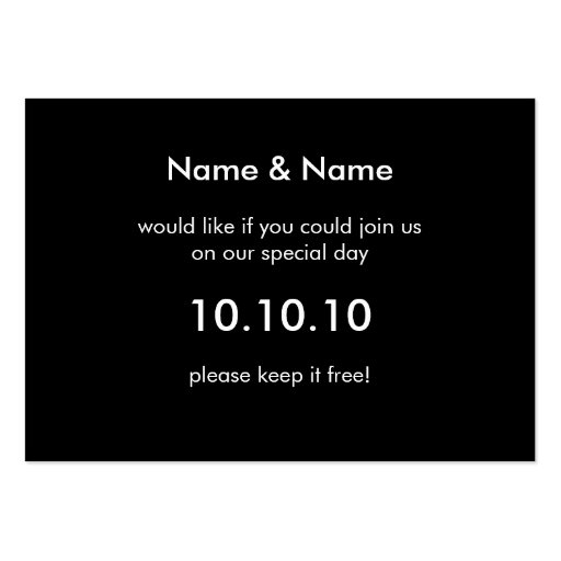 SAVE THE DATE :: small card :: damask - black Business Card Template (back side)
