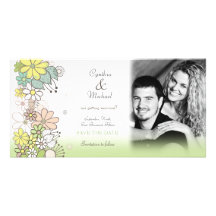Save the Date Soft Garden Flowers Photo Card