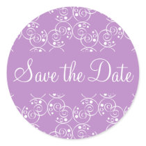 Save the Date Spiral Swirls Envelope Sticker Seal