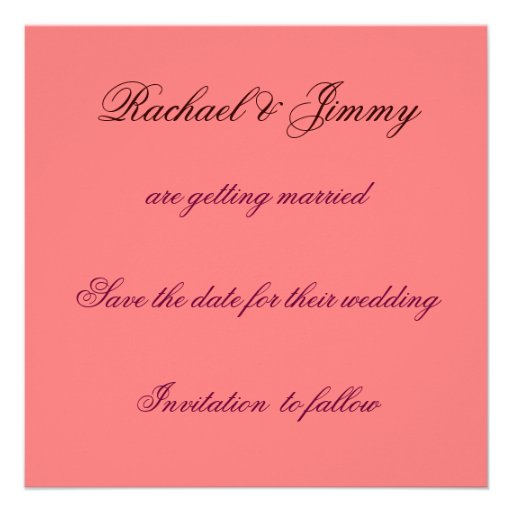 Save the Date square card Personalized Announcement