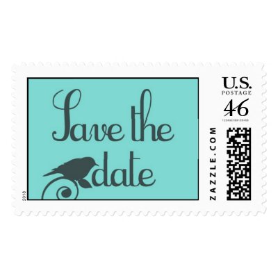 save the date stamp aqua