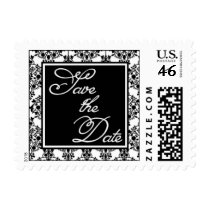Save the Date Stamp Black Damask
