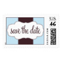 Save the Date Stamp Blue and Brown by belletristics Save the Date Stamp Blue and Brown