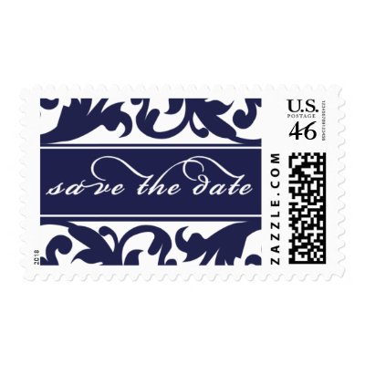 Save the Date Stamp Navy Floral