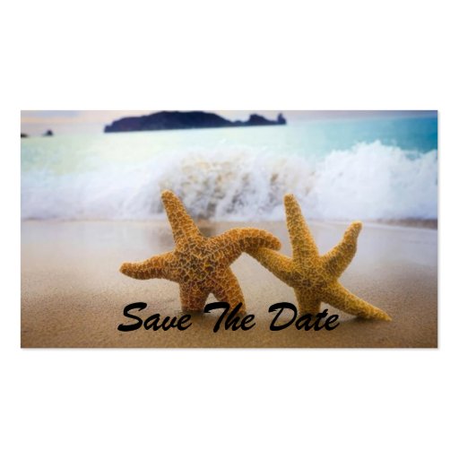 Save The Date STARFISH Business Card Template (back side)