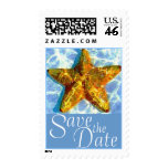 Save the Date Starfish postage stamp MED