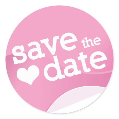 save the date round stickers