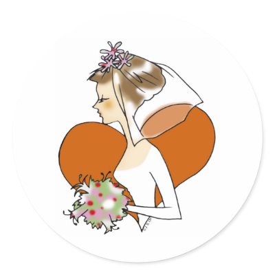 Save the date round sticker