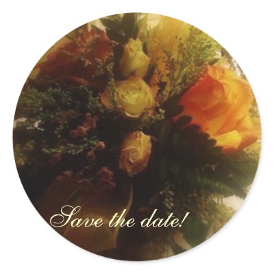 Save the date! round stickers