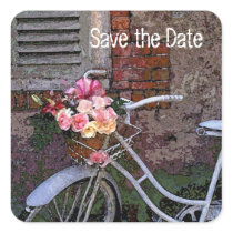 Save the date square stickers