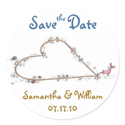 Save the Date Round Sticker