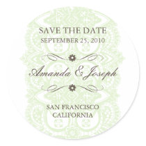 Save The Date Sticker-Vintage Blossom