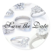 Save the Date Sticker with rings stickers