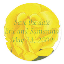 Save the date stickers, yellow rose, wedding by Cherylsart Save the date stickers, yellow rose, wedding