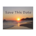 Save The Date Sun Setting on Beach Postcard